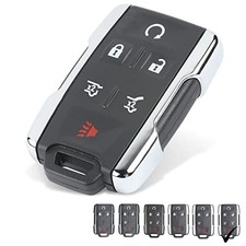 Replacement Key Fob Case Cover Fit for Chevy Tahoe Suburban Silver-6 Buttons