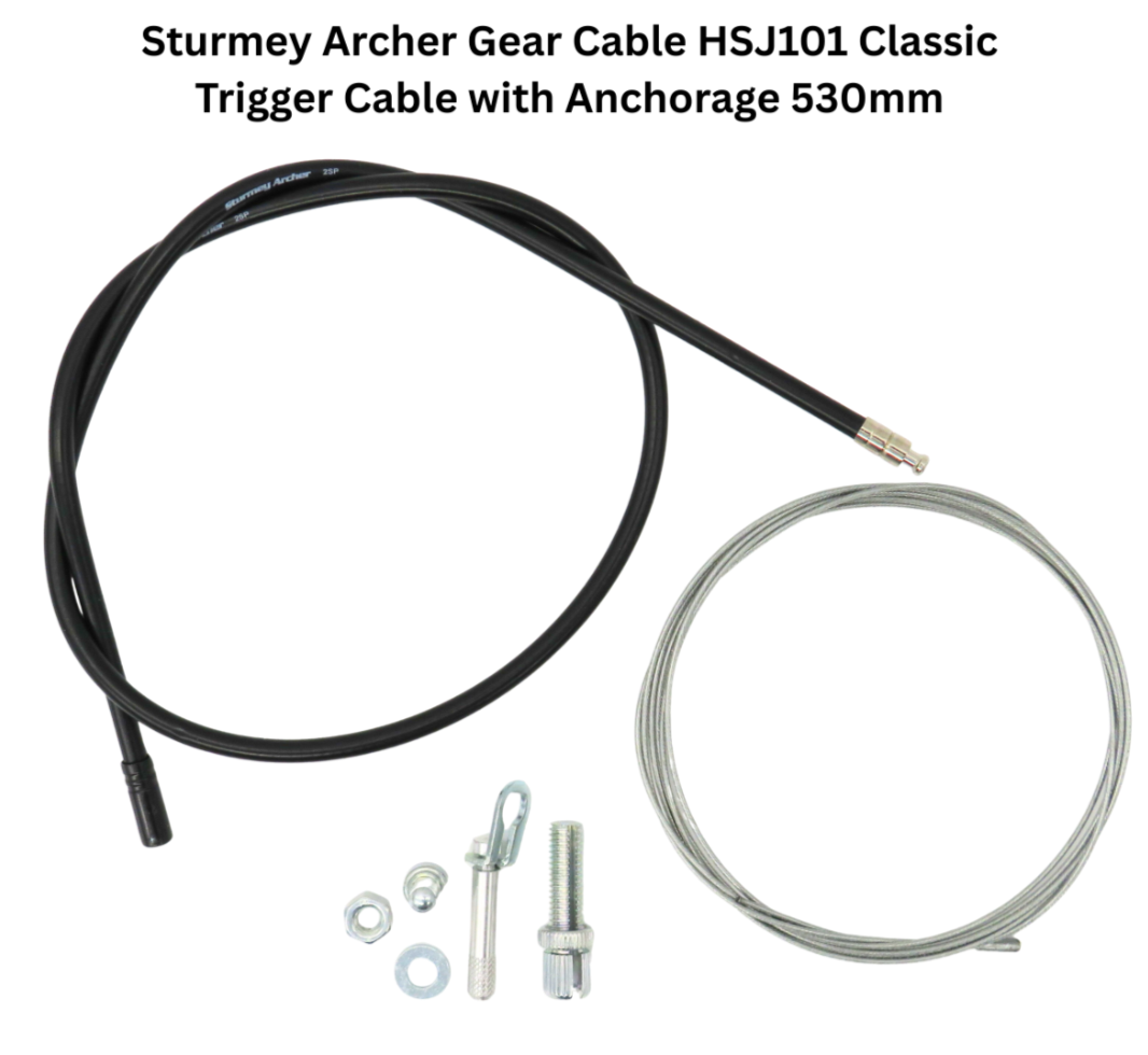 Sturmey Archer Gear Cable HSJ101 Classic Trigger Cable with Anchorage 530mm -H