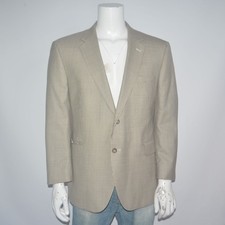 JOS A BANK Signature 100 Wool Tan Gray Two Button Sport Coat Sz 44S