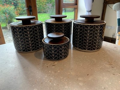 4 x Orla Kiely ''Persimmon Stiel'' ''Tee/Kaffee/Zucker/Keksgläser *SIEHE MEINE ANDEREN*