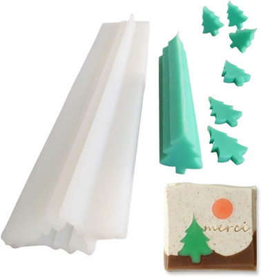 3D Christmas Tree Long Tube Silicone Mold Pine Tree Column Chocolate Candy Mold