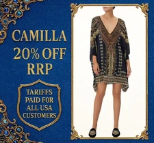 CAMILLA Its All Over Torero Short Kaftan With Cuff One Size RRP $599