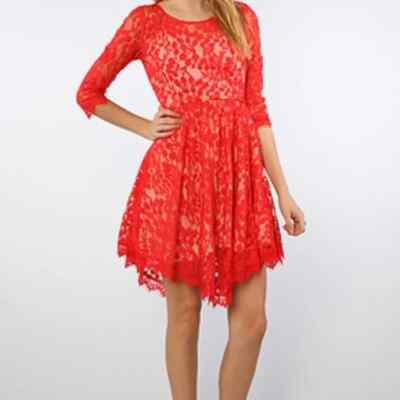 red lace overlay dress FW'24: Lace Overlay Dress in Blood Red (Pre-Order)