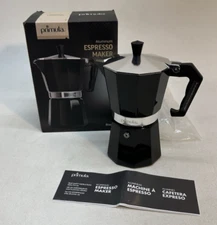 Primula Aluminum Espresso Maker 6 Cup Italian Cuban style Coffee PR11356 Black