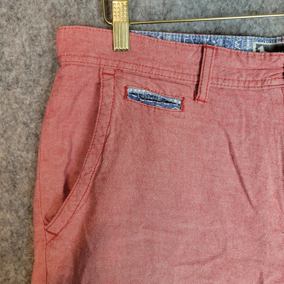 Pantalones Cortos Modernos Parque de Atracciones Brooks Desteñidos Rojo Cambray Para Hombres Cuervo Preppy Foto 2 de 4