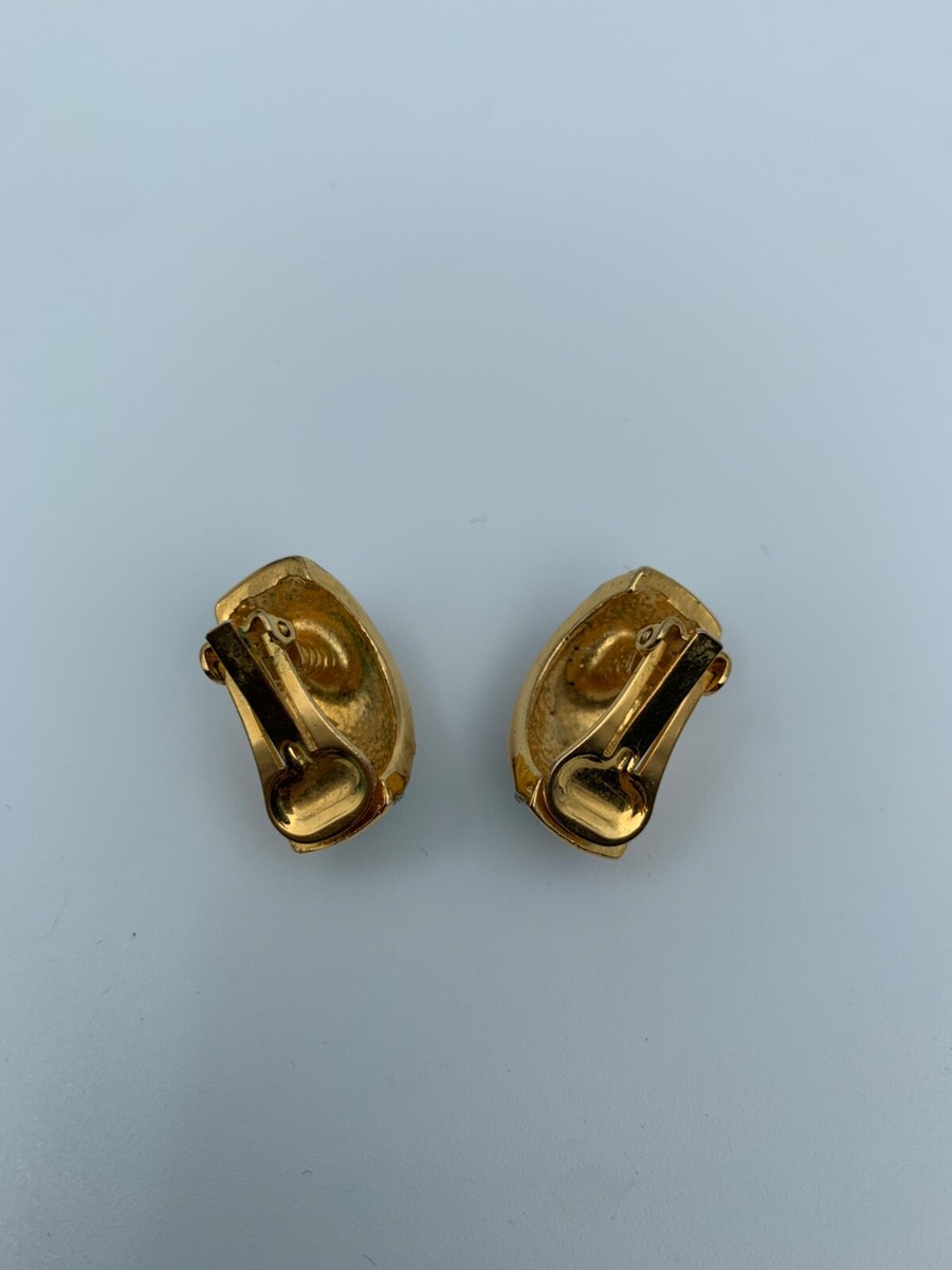 Boucles D'Oreilles Fantaisie Clips Triangles Dorés - 18 Grammes - Modèle W912 - Occasion
