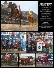 Justify 2018 Triple Crown Collage Photo 8" x 10 - 24" x 30" 