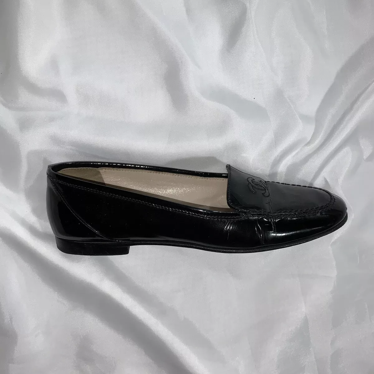 Chanel + CC Patent Leather Loafers