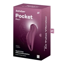 Satisfyer Pocket Pro1 Touch-Free Clitoral Stim Double Air Pulse Vibrator - Berry