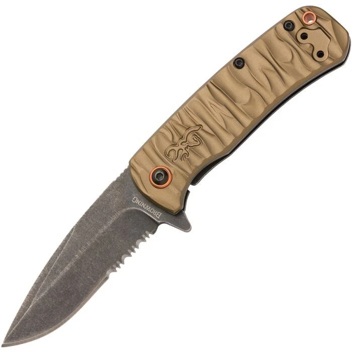 Browning Riverstone Sage Folding Knife 2.88" D2 Steel Blade w/Aluminum Handle - Image 2 of 4
