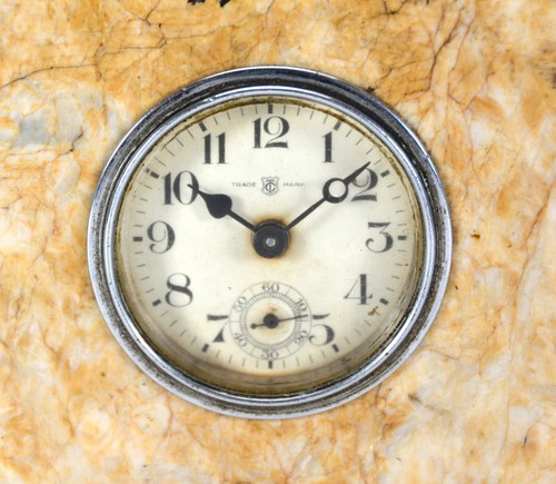 1920's Vintage Miniature French Marble Case Art Deco Clock with Second Hand Dial - Picture 6 of 8