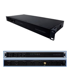15A Power Conditioner  Sequencer w/ 8 2 Outlets  3 Zones EMI RFI 1U Rack Mount