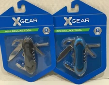 XGear Mini Deluxe 8 Function Stainless Steel Pocket Knife Tool ~ Lot of 2 ~ NEW