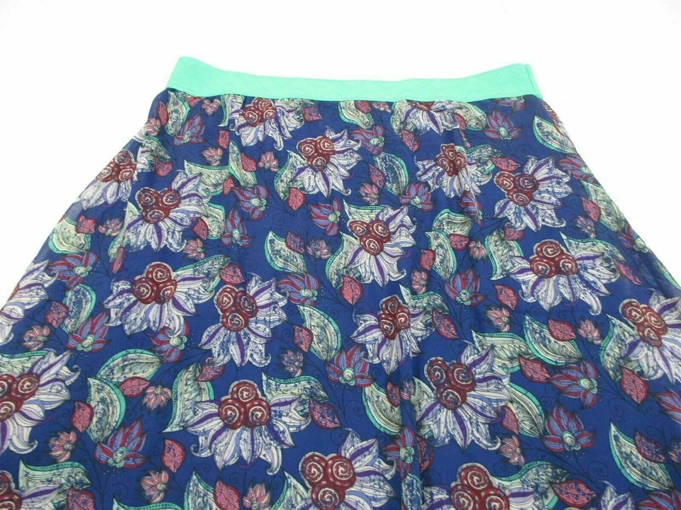 Falda LULAROE Para Mujer Talla L Informal Confort Azul Multi Paisley Línea A Foto 2 de 4