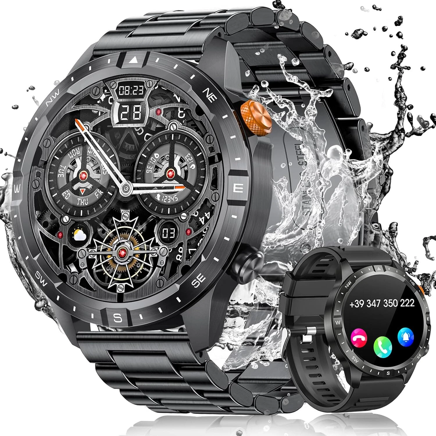 Smart Watch Men Women with Phone Function Wristwatch for iPhone Samsung Huawei
