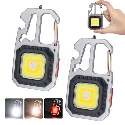 2.skt  Mini LED Arbeitsleuchte Schlüsselanhänger Tragbare Taschenlampe 7 Modi,