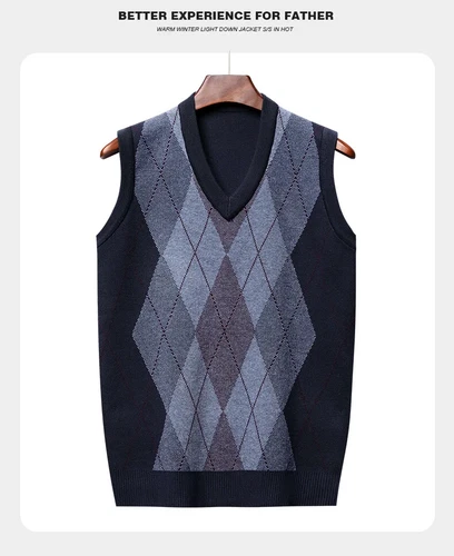 Men's Casual Sweater Tank Top Autumn Thickened Winter Warm Men's Vest - Bild 19 von 28