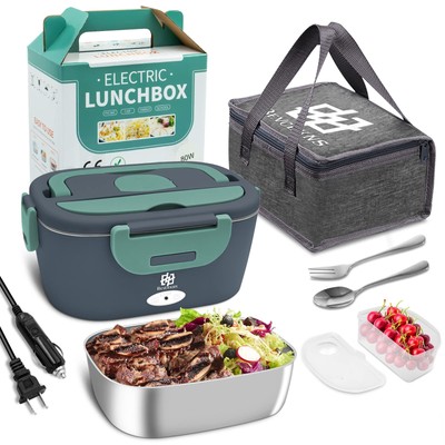 Electric Lunch Box For Car 3 In 1 Portable Heating Lunch Box With 1.8l Removable