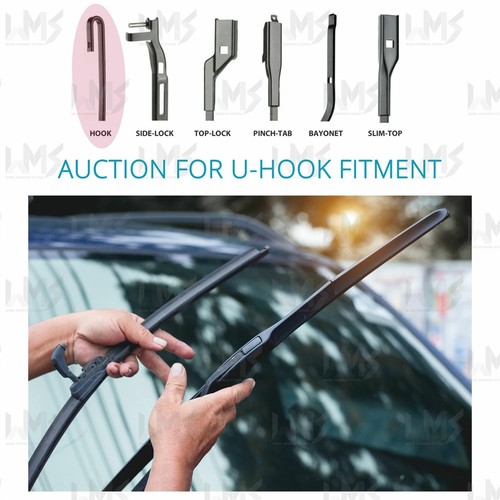 For Kia Sorento 2002-09 Front/Rear Windscreen 24" 18" 14" Flat Aero Wiper Blades - Picture 3 of 8