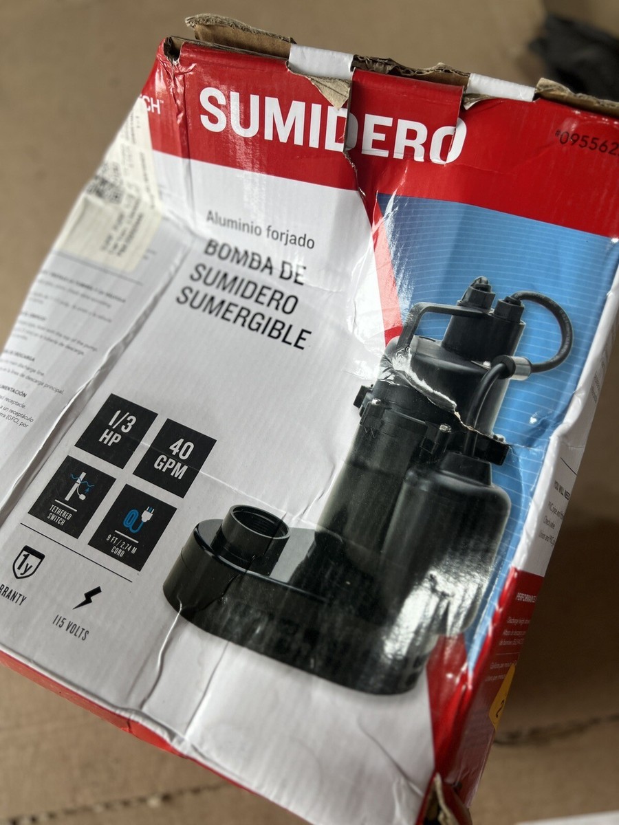 Utilitech 1/3-HP Aluminum Submersible Sump Pump Model #148010 Used