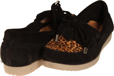 Five Tribe Womens Kind Moccasin Black Leopard Natural US Size 7 M