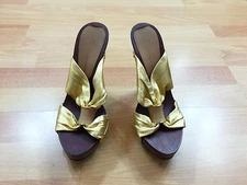 Giuseppe Zanotti Gold Leather Platform Sandals SZ 36.5