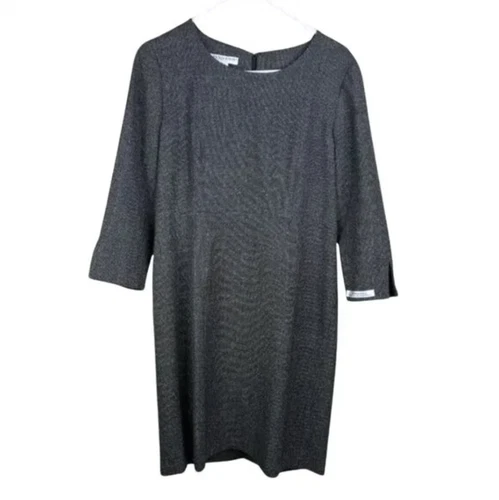 Pendleton Checkered 3/4 Sleeve Wool Shift Dress - 12 Petite, NWOT