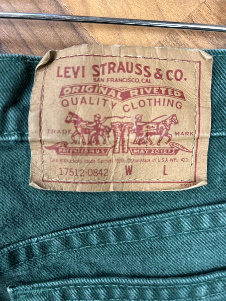 VTG 80s LEVI'S Women's High Waist Tapered Green Size 7 Jeans 17512-0842 Red Tag - Image 4 of 4
