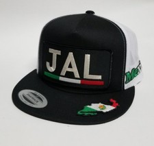 JALISCO    MEXICO  HAT MESH TRUCKER WHITE  BLACK  FLAT BUILD NEW 