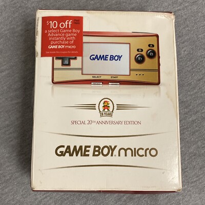 Nintendo GameBoy micro System - 20th Anniversary Red & Gold