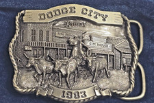 Vintage Dodge City Kansas 1983 Commemorative Belt Buckle Limited Edition  41