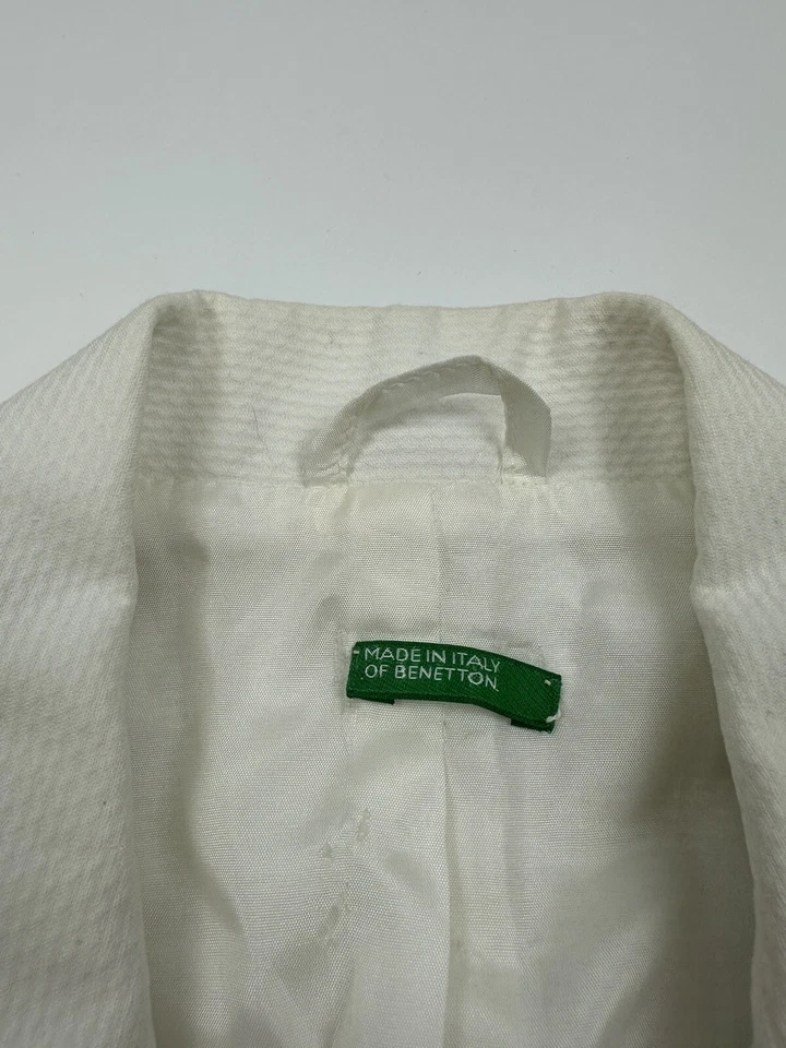 Новый с Ярлыками Benetton женщин белый Blazer костюм куртка размер 38 сделано в Италии - Изображение 4 из 4