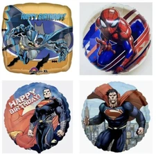 Superman 18" Batman Robin Spider-Man Foil Mylar Happy Birthday Party Balloons