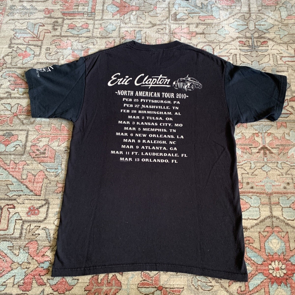Eric Clapton Tshirt 2010 North American Tour Adult Medium Black
