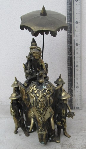 TRUE MASTERPIECE! 19th.c Bronze Buddhist & Nat Worship Cremation Urn Elephant - Picture 3 of 9