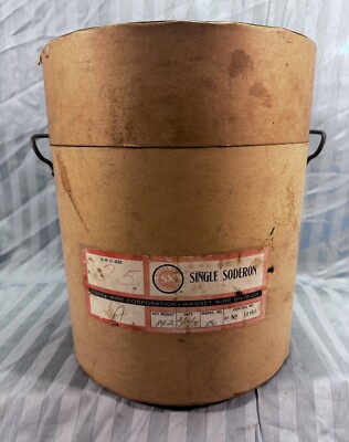 Vintage Essex Wire Corp Empty Magnet Wire Spool Cardboard Box Single Soderon
