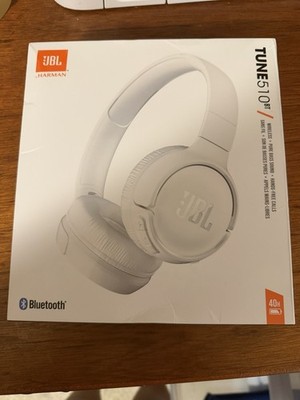 JBL Tune 510BT Wireless Bluetooth On-Ear Headphones White New In Box