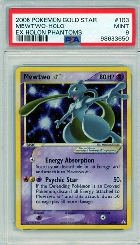 Pokemon Mewtwo Gold Star EX Holon Phantoms Holo Ultra Rare #103 PSA 9 Mint