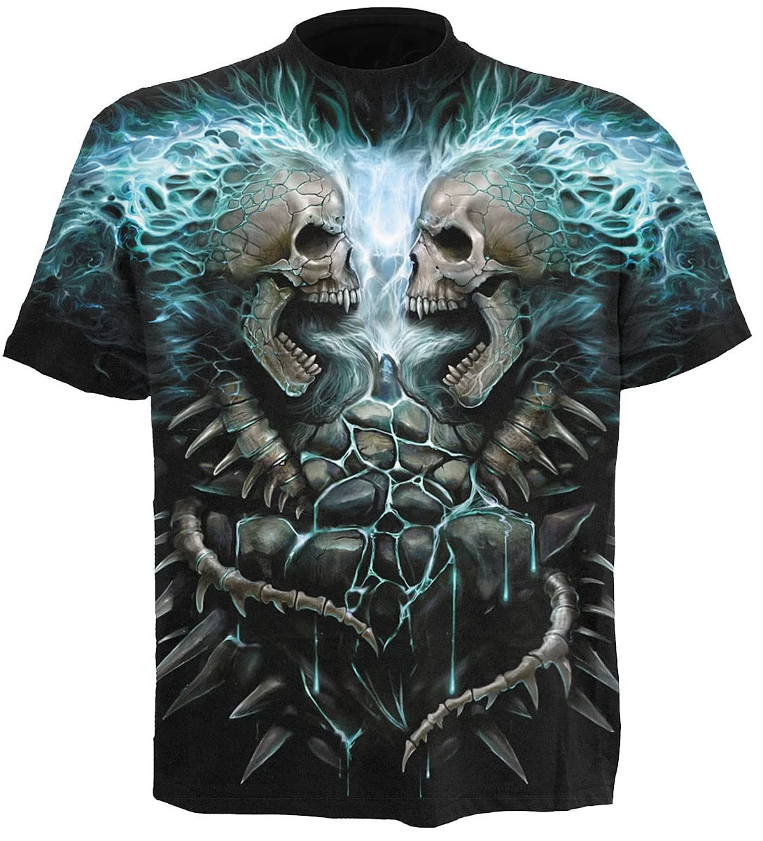 Spiral Life And Death Cross Top Donna - Maglia Maniche Lunghe Nero - Gotico Heavy Metal