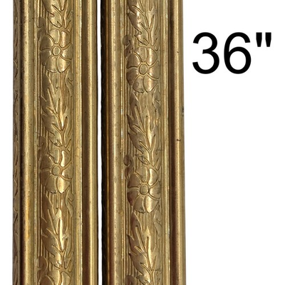 #ad Floral Embossed Square Brass Tubing Pipe Pole Sleeve 36quot; Long x 3 4quot; Lot of 2 $56.99