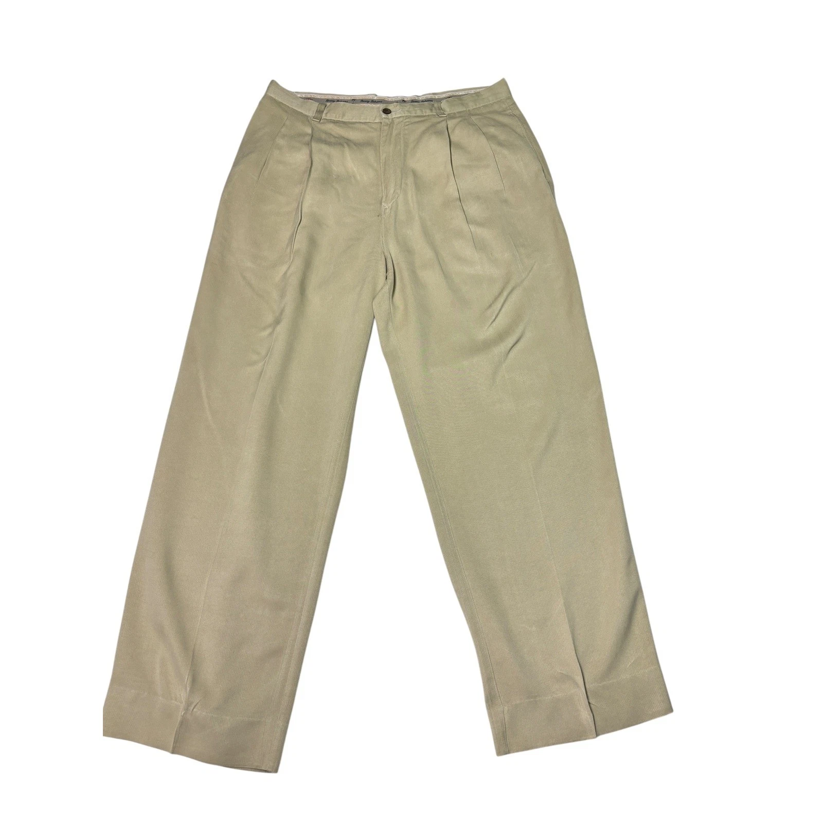 Tommy Bahama Silk Corduroy Pleated Pants Mens 35 Relaxed Fit