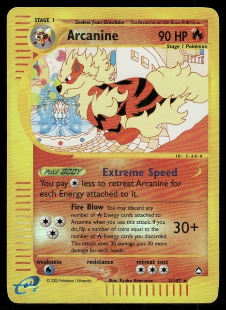 Arcanine [Reverse Holo] #2 (Aquapolis (2003))