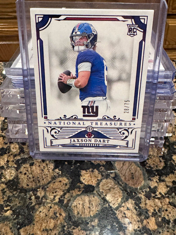 Panini 2025 National Treasures Jaxson Dart Purple Rookie Giants #73 /75