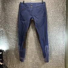 Piper By Smartpak Equestrian Riding Breeches Pants Women's 26 Blue Full Seat