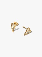 Pandora Ohrstecker Herzen Vergoldetes Metall Goldfarben Damen Paar 264393C00