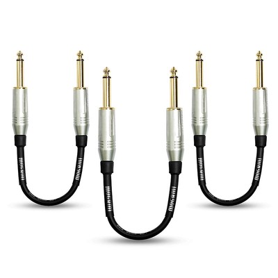 Mogami Silver Series 1/4'' Straight Patch Cable, 8'' (3-Pack)