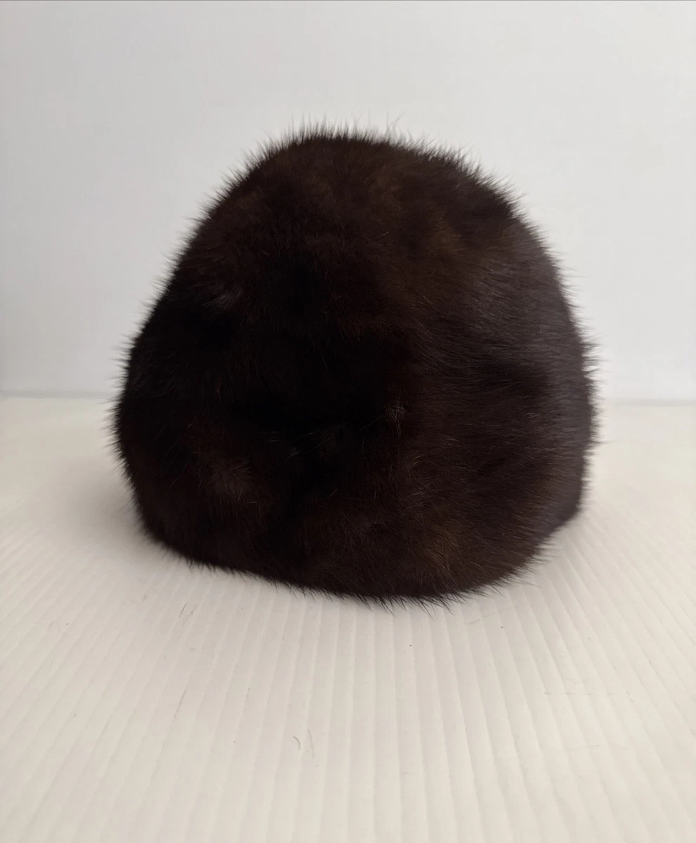 ???Vintage Brown Fur-Trimmed Hat Noreen brown mink trim Mink Fur Tailored Vintage Hats for Women for sale | eBay main image 3