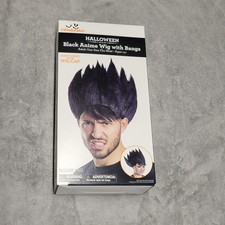 Way To Celebrate Halloween Black Anime Wig with Bangs - Adult One Size Fits Most