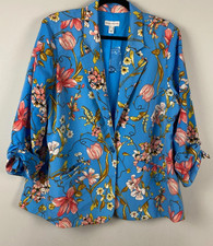 Susan Graver Peachskin Blazer with Ruched Sleeves Size 8