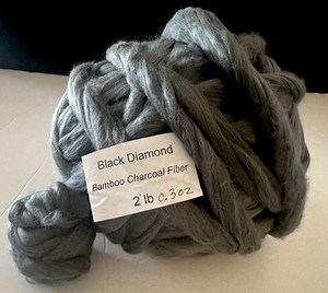 2lbs Black Diamond Bamboo Charcoal Fiber Roving Spinning Fiber (D24)